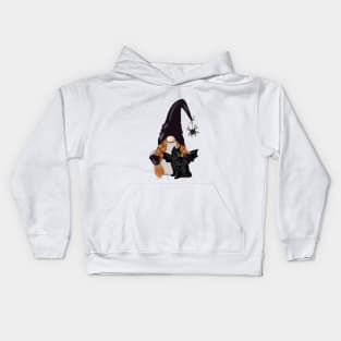 Halloween - Gnome  , Black Cat  and Spider Kids Hoodie